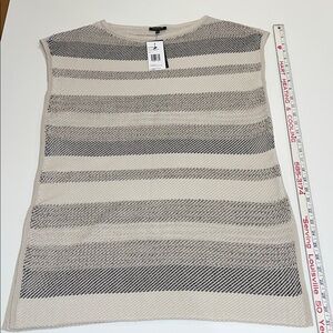 NWT Lafayette 148 New York Women's Striped Sweater/Dress Graphite Multi Size L